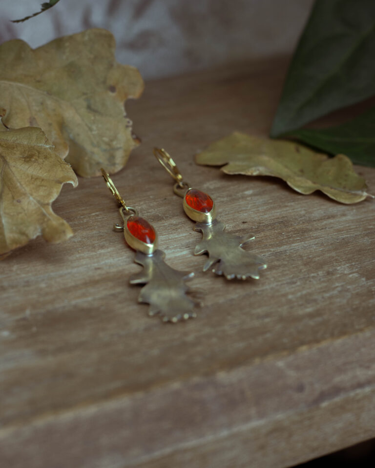 Boucles d'oreilles d'automne en laiton