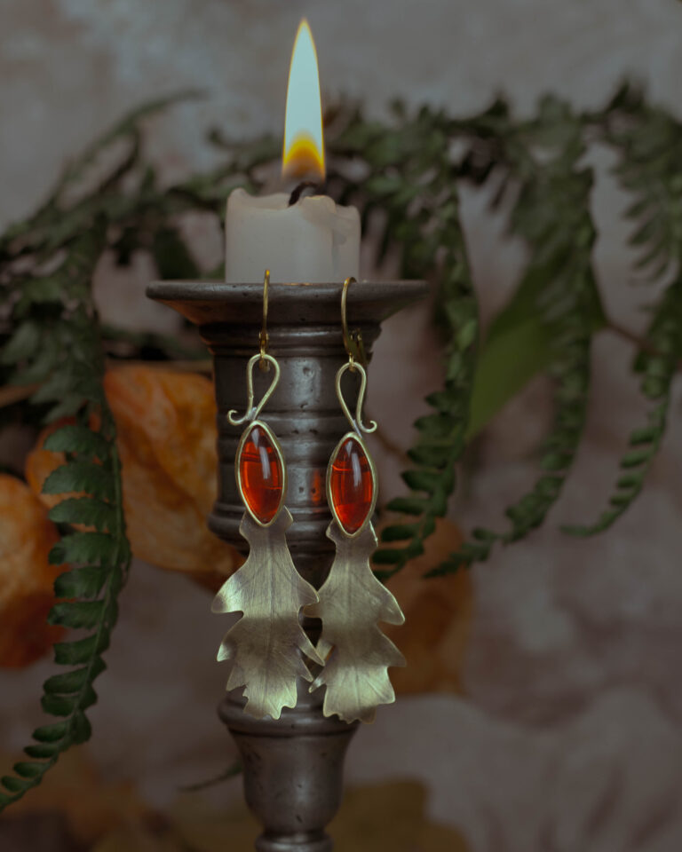 Boucles d'oreilles d'automne en laiton