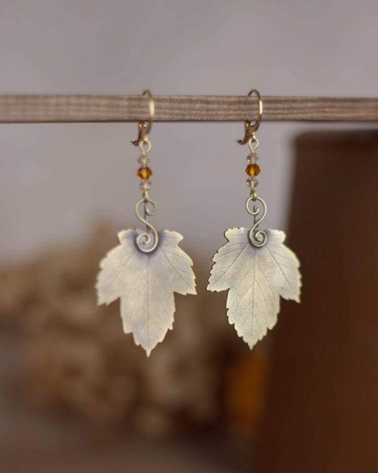 Boucles d'oreilles artisanales feuille d'érable