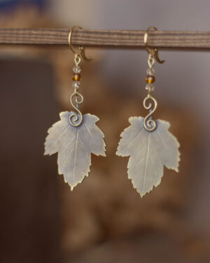 Boucles d'oreilles artisanales feuille d'érable