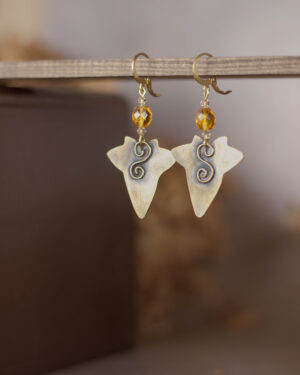 Boucles d'oreilles artisanale feuille de lierre