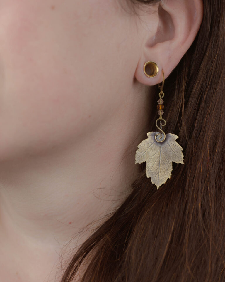 Boucles d'oreilles artisanales feuille d'érable