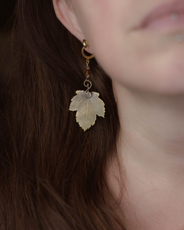 Boucles d'oreilles artisanales feuille d'érable